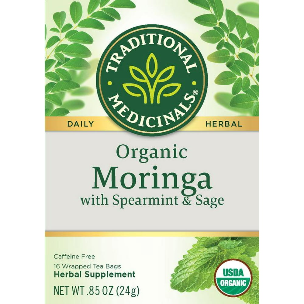 Traditional Medicinals, Organic Moringa With Spearmint & Sage, Tea Bags