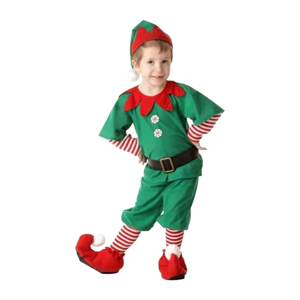 FLhrweasw Vestido Elfo para Y Adultos Disfraz Navidad para Fiesta Carnaval Familiar (hombre 130CM)