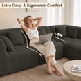 thumbnail image 5 of 110" Modular L Shaped Sectional Sofa, Upholstered Deep Seat Cloud Couch No Assembly Required with Movable Ottoman & 5 Pillows for Living Room,Bedroom,Office (Gray), 5 of 11