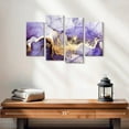 thumbnail image 2 of Elephant Stock Purple Haze Abstract Wall Art - Horizontal Multi Panel Canvas - Living Room Wall Decor - Abstract Multi Panel - Purple And Gold Decor - 24" x 14", 2 of 4