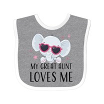 Inktastic Elephant My Great Aunt Loves Me Boys or Girls Baby Bib