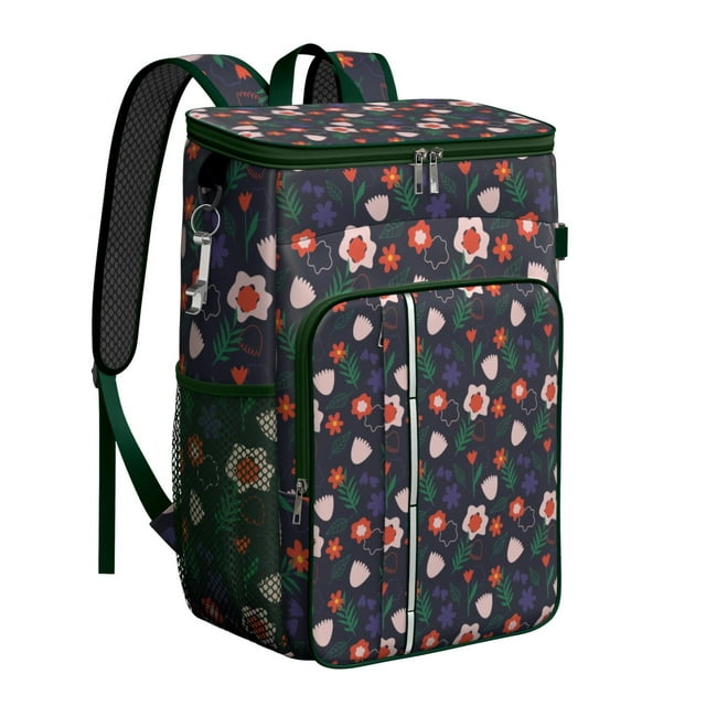 Wildflower and Butterfly Tropical Insulated Cooler Backpack - 20L Leakproof & Easy to Clean
