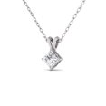 thumbnail image 3 of TimeLe$$ Classics 0.25 Carat TW Princess Cut Natural Diamond Solitaire Pendant in 14K White Gold, 3 of 3