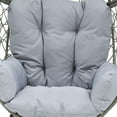 thumbnail image 3 of Dextrus Outdoor Rocking Wicker Egg Chair with Cushioned Comfort, 250lb Capacity, Light Grey, 3 of 10