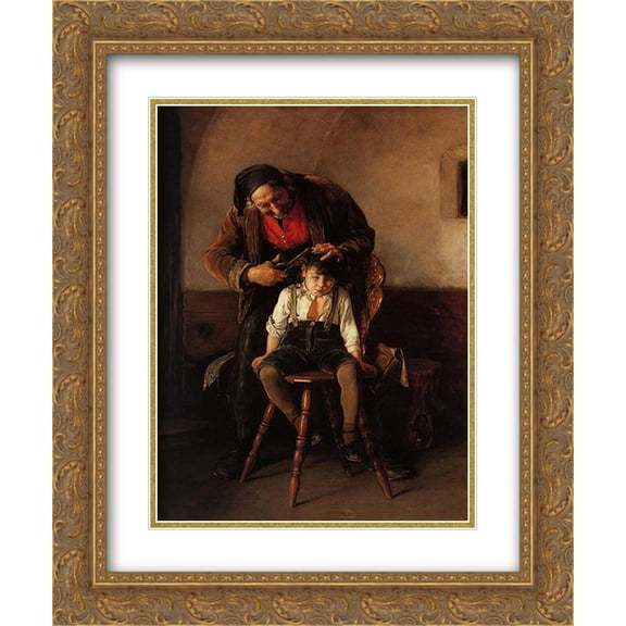 Nikolaos Gyzis 2x Matted 20x24 Gold Ornate Framed Art Print 'The barber '