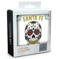 thumbnail image 2 of Santa Fe, New Mexico, Day of the Dead, Sugar Skull and Flower Pattern, White (Absorbent Ceramic Coasters Set of 4 Matching Images, Cork Back, Kitchen Table Decor), 2 of 3