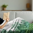 thumbnail image 3 of Cactus Soft Flannel Fleece Blanket, Arizona Desert Themed Doodle Cactus Staghorn Buckhorn Ocotillo Plants, Cozy Plush for Indoor and Outdoor Use, 50" x 70", Green Pale Green Seafoam, by Ambesonne, 3 of 5