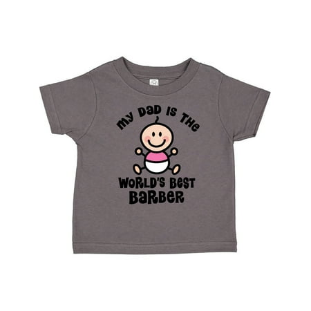 

Inktastic My Daddy Worlds Best Barber Gift Toddler Toddler Girl T-Shirt