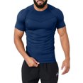 thumbnail image 2 of pstuiky Camisas de vestir de manga corta para hombre, Camiseta deportiva informal de manga corta con cuello redondo y color liso para hombre ropa de hombre l, 2 of 6