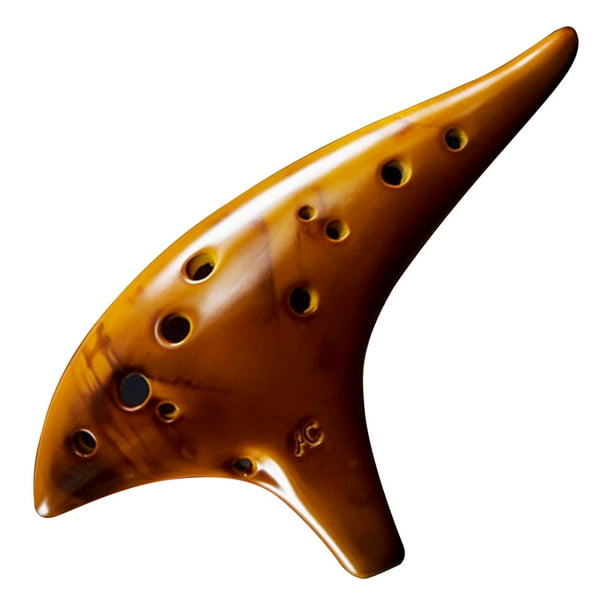 Bsvklp Ocarinas Ahumadas 12 Hoyos Con Protectora Ocarina en Tono C (dorado)