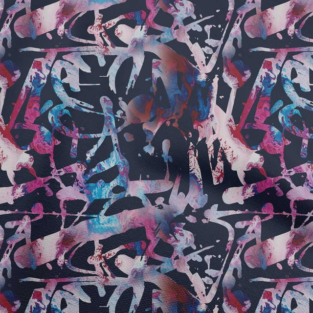 oneOone Viscose Jersey Black Fabric Abstract Sewing Material Print Fabric By The Yard 60 Inch Wide