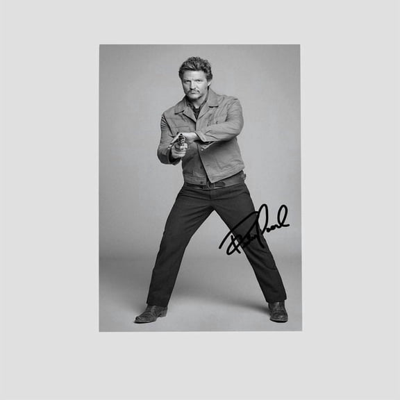 Pedro Pascal Outstanding Actor Signature Poster Retro Style - Size 24''x36'' - Postora