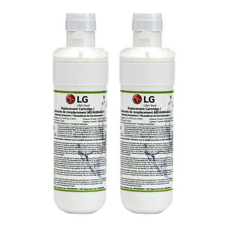 LG LT1000P Refrigerator Water Filter 2-Pack, Filters up to 200 Gallons of Water, Compatible with Select l LG French Door and Side-by-Side Refrigerators with SlimSpace Plus Ice