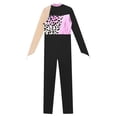 thumbnail image 6 of JanJean Girls Long Sleeve Mesh Splice Dance Unitard Full Length Gymnastics Bodysuit Skinny Romper Pink 16, 6 of 7