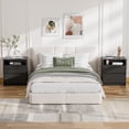 thumbnail image 6 of CHITOOMA 2-Drawer Nightstand with Charging Station, Wood Bedside Table with Open Shelf, Small End Table for Bedroom Living Room, Black, 6 of 8