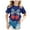 Blue, variant on TOOYOU 4th Of July Girls T Shirts Short Sleeve Tee Bow Print Crewneck T-Shirt Casual Fit Basic Top Summer Breathable Patriotic Top For Girls Size 8-9 Years Sky Blue