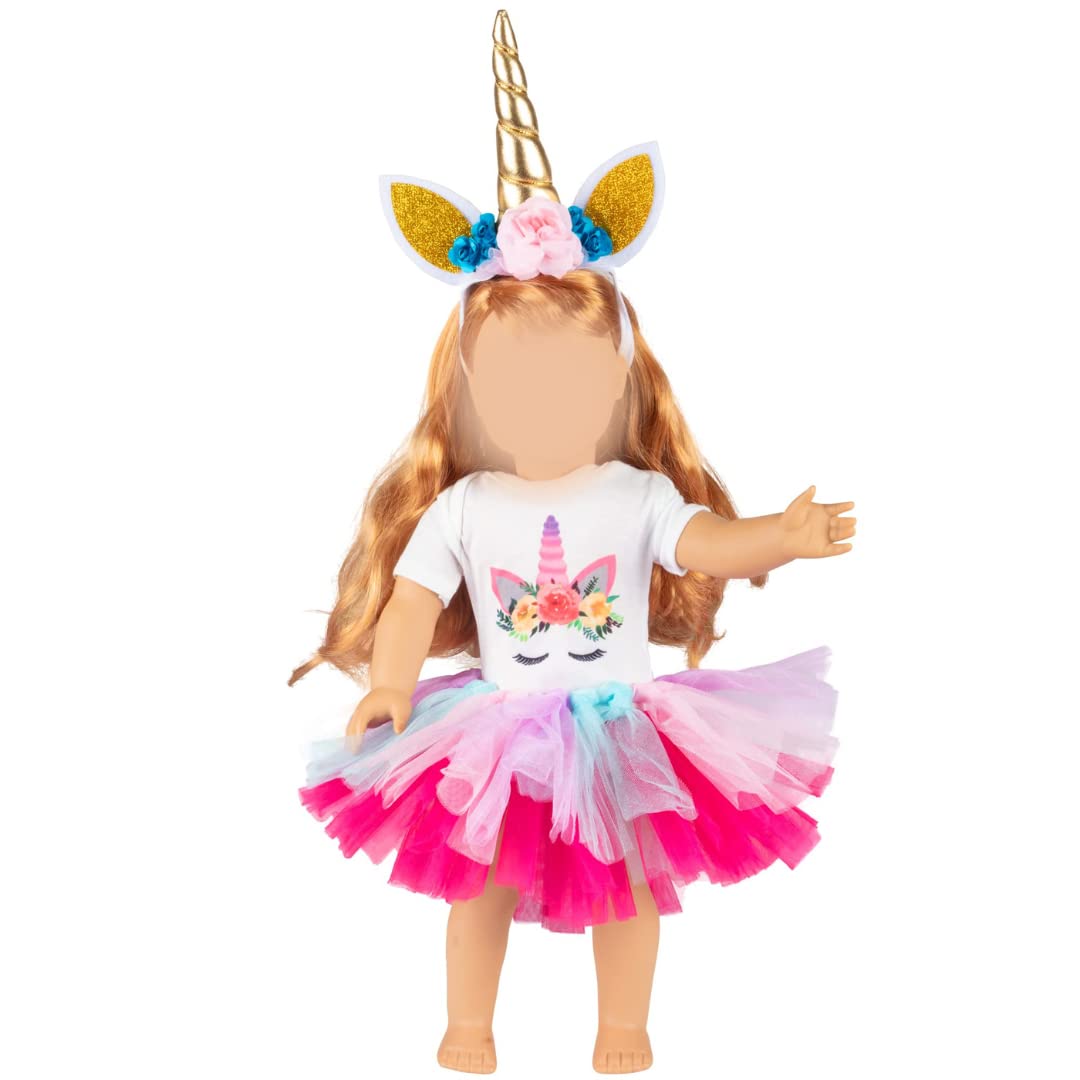 Dress Along Dolly Unicorn Doll Premium Handmade Clothes 4 Pc Set for