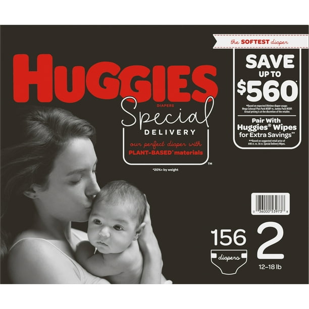 Huggies Special Delivery Hypoallergenic Baby Diapers Size 2 156 ct