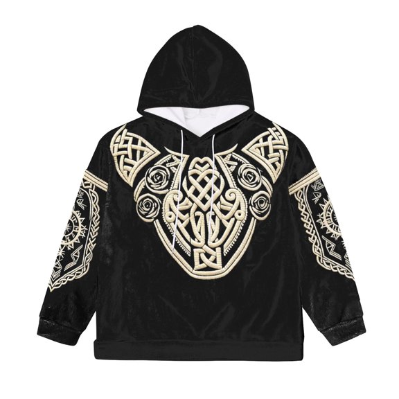 Migroa Streetwear Vintage Oversized Hoodie - Cool Prints Pullover, Emo & Retro 2000S Style, Trendy Outerwear for Men Under $25, Black L