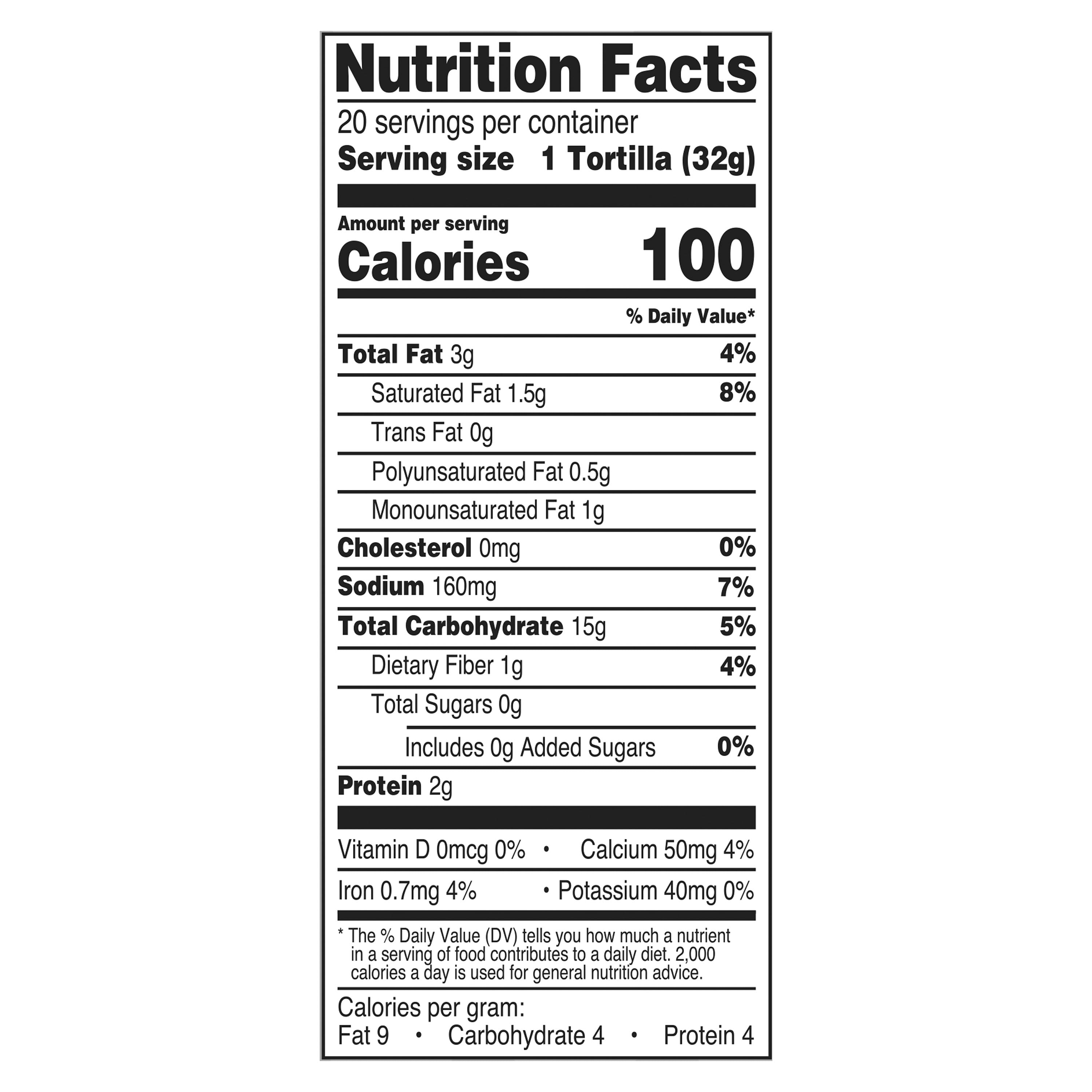 (4 pack) Great Value Small Fajita Flour Tortillas, 22.5 oz, 20 Count