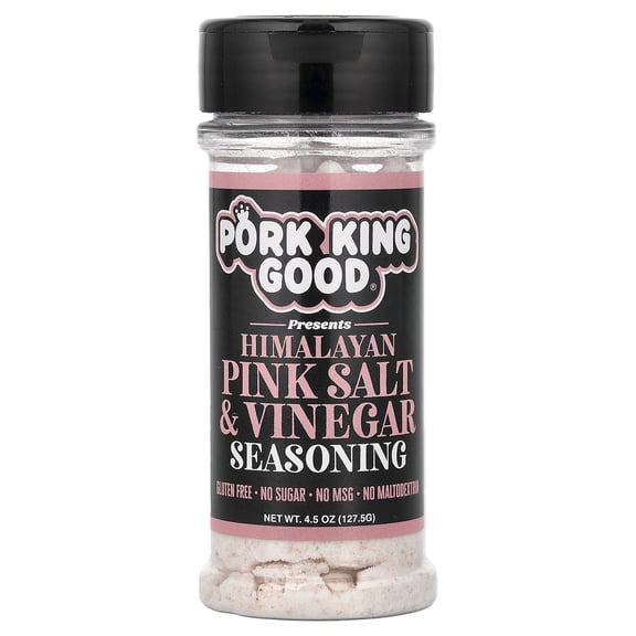 Pork King Good Himalayan Pink Salt & Vinegar Seasoning for Cooking and Popcorn Seasoning - Keto Friendly, Paleo, No MSG, Gluten Free