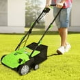 thumbnail image 2 of Costway 13” 12A Corded Electric Self-Propelled Walk-Behind Lawn Dethatcher, 40L Collection Bag, 2 of 12