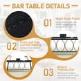 thumbnail image 3 of Ktaxon Mid-Century Modern 82-inches Bar table, Long Pub Table with Curved Metal Frame, Rustic Counter Height Desk for Dining Room, Kitchen, Bar, Black, 3 of 11