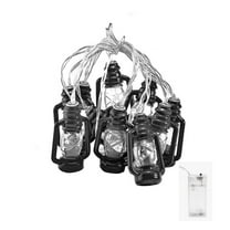 Beautynvta 10 LED Black Lantern String Lights, 59'' Mini Kerosene Lamp, Battery Powered String Lights for Indoor Outdoor Patio Garden Holiday Wedding Party Christmas Tree New Year Decorations