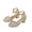 Gold, variant on Girls Sandals With Crystal Pearl Decoration High Heels Cloth Upper Rubber Sole Stage Performance Footwear For Kids Ages 4 To 16