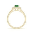 thumbnail image 2 of ANGARA Lab Grown Cushion Rectangular Emerald Double Halo Engagement Ring for Women in 14K Yellow Gold (Size-7x5mm) | May Birthstone, Anniversary, Jewelry Gift for Women | Lab-Grown Emerald Ring, 2 of 8