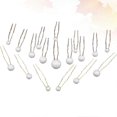 thumbnail image 2 of 18pcs U Shaped Hairpin Bride Hair Sticks Girls Hair Accessories Pearl Headdress (White), 2 of 3