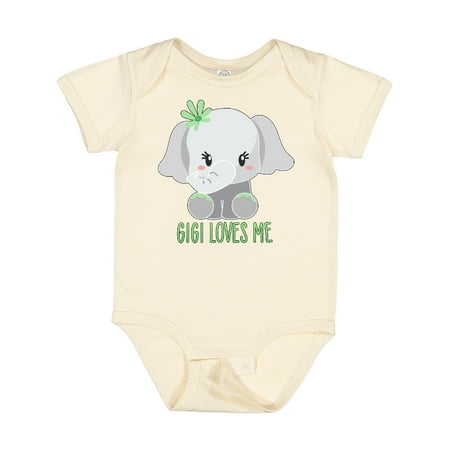 

Inktastic Gigi Loves Me- Cute Elephant Boys or Girls Baby Bodysuit