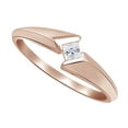 thumbnail image 2 of AFFY Princess Shape White Natural Diamond Solitaire Fashion Ring In 10k Rose Gold (0.1 cttw) Ring Size-14, 2 of 2