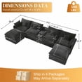 thumbnail image 2 of Aukfa 141" U Shaped Cloud Couch Oversized 6 Seat Sectional Sofa with USB&Cupholdes Storage Console for Living Room, Corduroy, Dark Gray, 2 of 9