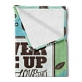 thumbnail image 2 of Saying Soft Flannel Fleece Throw Blanket, Theme Phrase in Frame Falling Autumn Leaves Retro, Cozy Plush for Indoor and Outdoor Use, 60" x 80", Magenta Aqua Brown, by Ambesonne, 2 of 5