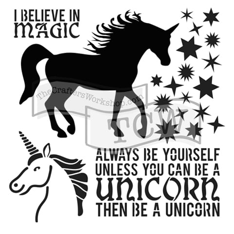 The Crafter's Workshop Stencil, 6' x 6', Unicorn