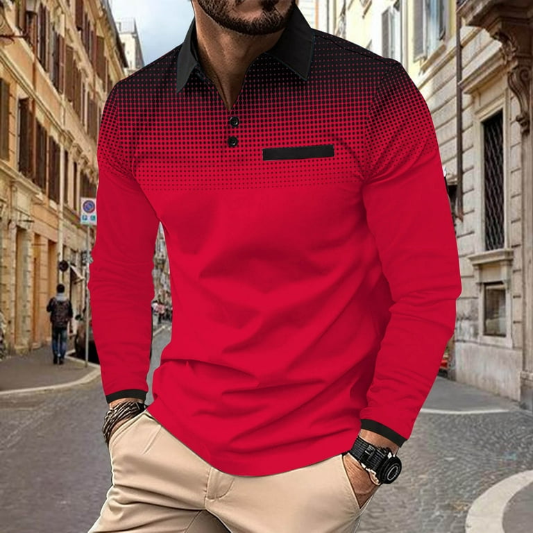 Aimik Hanes Men's Polo Shirts Long Sleeve 2025 Casual Polo T