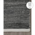 thumbnail image 4 of FH Home Machine Washable Area Rug - Hand Woven, Stain Resistant, Pet Friendly - Premium Recycled Polyester Yarn - Solid - Bedroom, Living/Dining Room - Kingscote - Black & White - 5 x 8 ft, 4 of 8