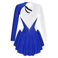thumbnail image 2 of Doomiva Robe de Patinage Artistique pour Filles, Dos Creux, Jupe Justaucorps de Danse, Performance Lyrique, Bleu Royal 8, 2 of 5