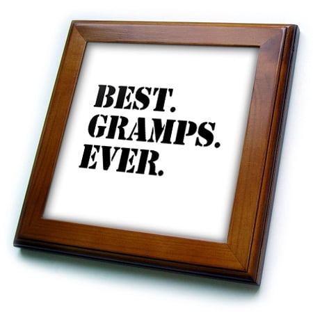 3dRose Best Gramps Ever - Gifts for Grandfathers - Granddad Grandpa nicknames - black text - family gifts - Framed Tile, 6 by (Best Way To Clean Black Tiles)