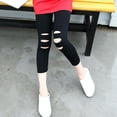 thumbnail image 2 of Lenpel Girls' Capri Leggings Soft Casual Cotton High Waisted Stretchy Yoga Cropped Pants Lounge Workout Tights, 2 of 5