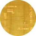 thumbnail image 1 of Ahgly Company Indoor Round Abstract Orange Abstract Area Rugs, 7' Round, 1 of 6