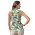 thumbnail image 2 of KEIAHUAN Golf Ball V Neck Tennis Shirt for Women Quick Dry Palm Leaves Sleeveless Athletic Shirts with 2 Pockets Breathable Soft Half Zip Golf Pullover for Ladies, 2 of 7