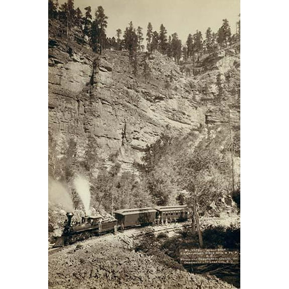 Giant Bluff. Elk Canyon on Black Hills and Ft. P. R.R.- Fine Art Canvas Print (20" x 30")