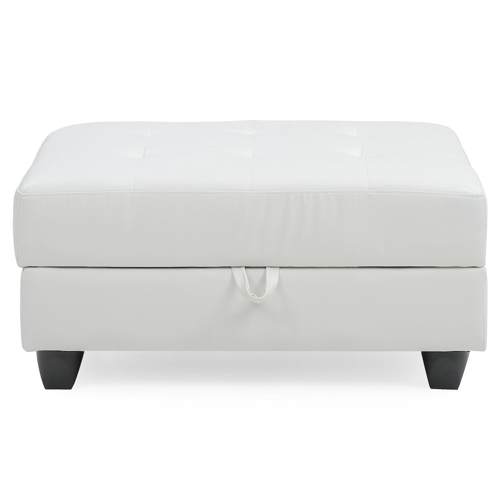 Glory Furniture Revere Ottoman in White Color