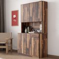 thumbnail image 2 of UWR-Nite Freestanding Kitchen Pantry Cabinet, Buffet Sideboard Storage Cabinet, Tall Wardrobe& Kitchen Cabinet with 6-Doors, 1-Open Shelves and 1-Drawer for Bedroom, Kitchen, 2 of 7
