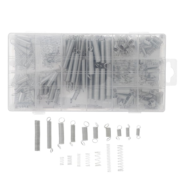 PBPBOX 200Pcs Spring Assortment Spiral Galvanized Extension Springs for Automotive Use