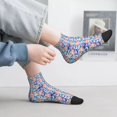 thumbnail image 4 of Salouo Cartoon colorful cute cat Pattern Unisex Middle Tube Socks,Middle-Finger Knee High Socks Over The Calf Tube Stocking Crew Stockings for Women and Men Tube Socks, 4 of 8