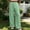 A1_Green, variant on TZZQ Striped Linen Pants Wide Leg Drawstring Elastic Waist Trousers with Pockets Lightweight Loose Striped Gingham Plaid Lounge Pants Summer Casual Relaxed Fit Beach Vacation Flowy Slacks Black L