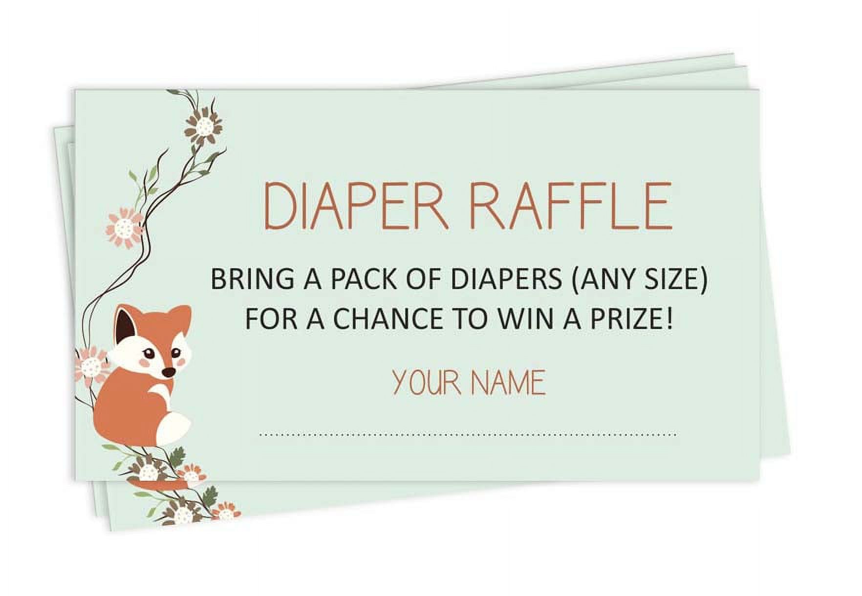 Inkdotpot 30Baby ShowerDiaper Raffle Ticket-Lottery Insert Cards-Supplies Games For Baby Shower Party-AnimalsBring A Pack Of Diapers To Win Favors-Gifts-And Prizes